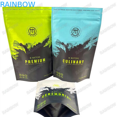 Manufacture Price Custom Printed Aluminum Foil Bags Matte Mylar Bags With Tear For Green Tea