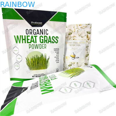 Custom Printed Reusable Zip Lock Plastic Packaging Bag Stand Up Pouch Edible Food Packaging Smell Proof Clear Window Myl