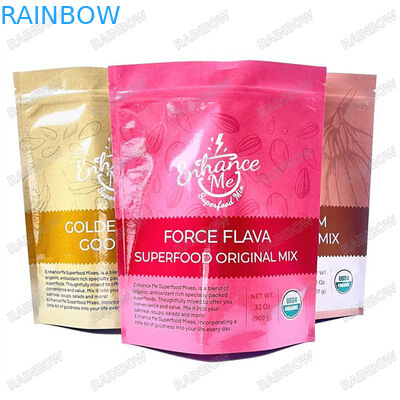 1.Custom Printed Mylar Bags With Tear Notches For Nutrients Packaging Aluminum Foil Three Side Sealed Top Filling Plasti
