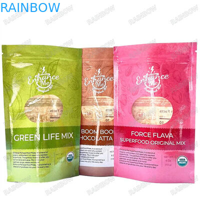1.Custom Printed Mylar Bags With Tear Notches For Nutrients Packaging Aluminum Foil Three Side Sealed Top Filling Plasti
