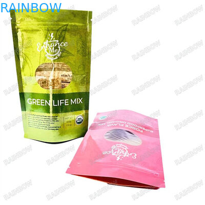 1.Custom Printed Mylar Bags With Tear Notches For Nutrients Packaging Aluminum Foil Three Side Sealed Top Filling Plasti