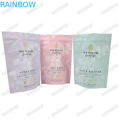 High Quality Custom Logo Bags Moisture Proof Resealable Food Grade Bath Salt Packaging Stand Up Plastic Bags