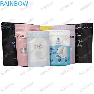 High Quality Custom Logo Bags Moisture Proof Resealable Food Grade Bath Salt Packaging Stand Up Plastic Bags
