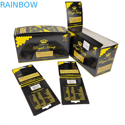 Empty! High Level Custom Printing Display Paper Box Paper Cards Glossy Black Surface   Paper Box For Royal Honey Packa