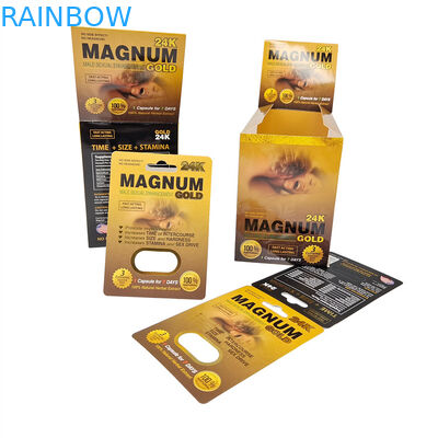 Wholesale Rhino Honey Printed Gold Secret Miracle Honey 3d Paper Card Display Box Honey Sachets Packaging