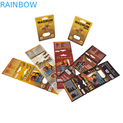 Hot Sale Rhino Pills Honey Seal Pure Aluminum Foil Laminated Sachets Bottle 3D Effect Card Display Box Packaging