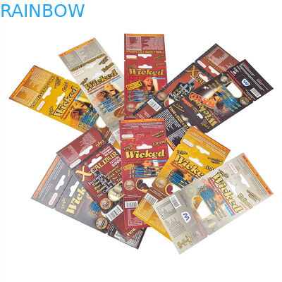 Custom Printing Hot Sale Enhancement Rhino Pills Packaging For Men Stock Display Paper Box Paper Cards