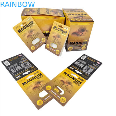Custom Printing Hot Sale Enhancement Rhino Pills Packaging For Men Stock Display Paper Box Paper Cards