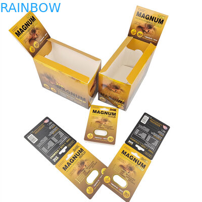 Custom Printing Hot Sale Enhancement Rhino Pills Packaging For Men Stock Display Paper Box Paper Cards