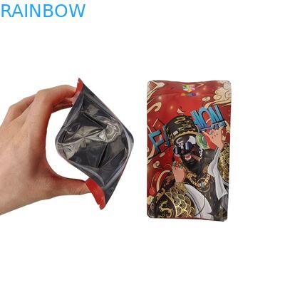 Food Grade Plastic Bag Gusseted Packaging With Clear Front Window Resealable Square Ziplock Flat Bottom Mylar Pouch