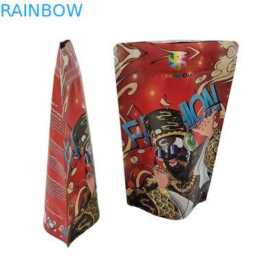 Food Grade Plastic Bag Gusseted Packaging With Clear Front Window Resealable Square Ziplock Flat Bottom Mylar Pouch