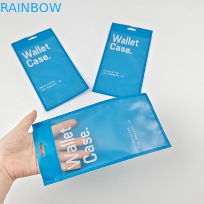 Three Side Seal Zipper Flat Wallet Case Phone Case Plastic Packaging Bags