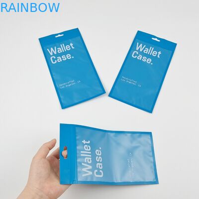 Three Side Seal Zipper Flat Wallet Case Phone Case Plastic Packaging Bags