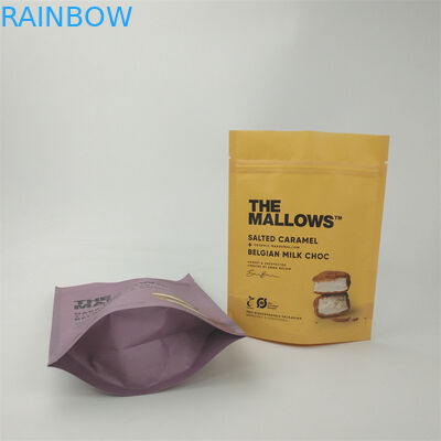 Custom Biodegradable Kraft Paper Stand Up Child Proof Zip Lock Packaging Bags For Snacks and Bars