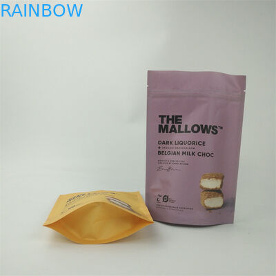 Custom printed biodegradable kraft paper bags food grade stand up zip lock packaging pouch