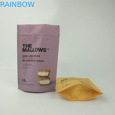 Custom printed biodegradable kraft paper bags food grade stand up zip lock packaging pouch