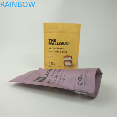 Custom printed biodegradable kraft paper bags food grade stand up zip lock packaging pouch