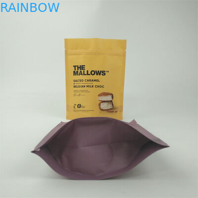 Custom printed biodegradable kraft paper bags food grade stand up zip lock packaging pouch