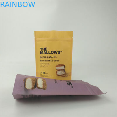 Custom printed biodegradable kraft paper bags food grade stand up zip lock packaging pouch