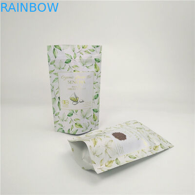 Kraft Paper Bag Tea Bags Packaging For Resealable Stand Up Pouches