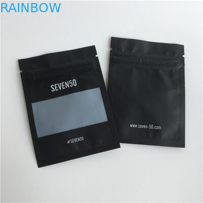 Matte Finish Customized Plastic Pouches Plastic Jewelry Packaging Bags With Clear Window