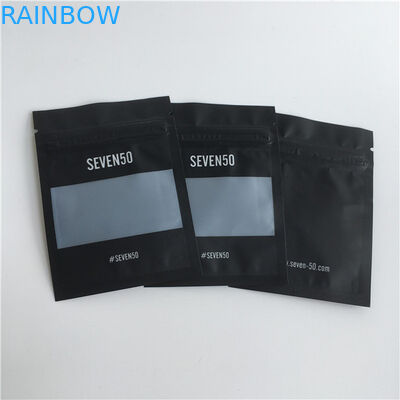 Matte Finish Customized Plastic Pouches Plastic Jewelry Packaging Bags With Clear Window