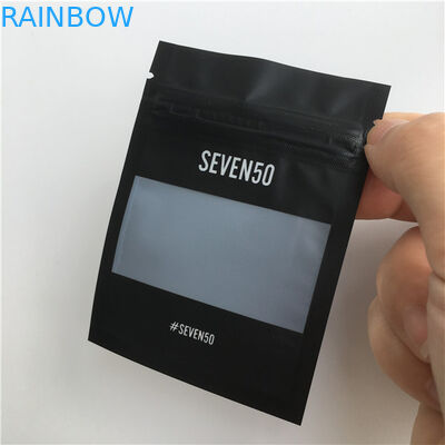 Matte Finish Customized Plastic Pouches Plastic Jewelry Packaging Bags With Clear Window
