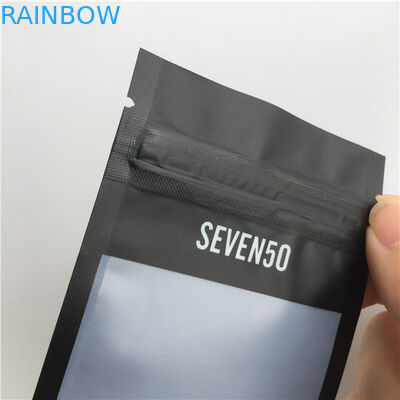 Matte Finish Customized Plastic Pouches Plastic Jewelry Packaging Bags With Clear Window
