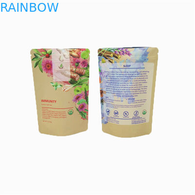 Custom Tea Bag Ziplock Aluminum Foil Tea Packaging Stand Up Pouch Mylar Bag For Coffee