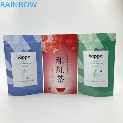 Custom printed food grade stand up zip lock packaging pouch biodegradable kraft paper bags