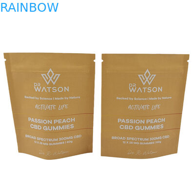 Wholesale Eco Friendly Biodegradable Kraft Paper Resealable Mylar Bags Digital Print PLA Smell Proof Bags with Logo