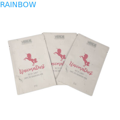 Three Side Seal Pouches Flat Bags Spot UV Logo Mylar Bags For Face Mask