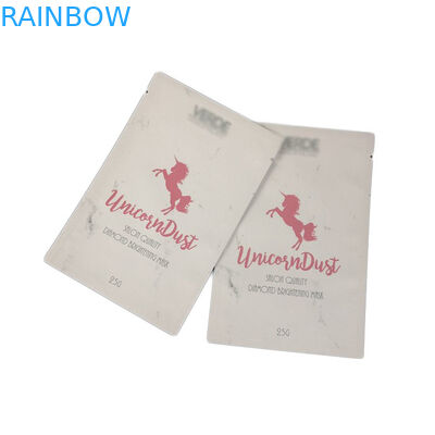 Three Side Seal Pouches Flat Bags Spot UV Logo Mylar Bags For Face Mask