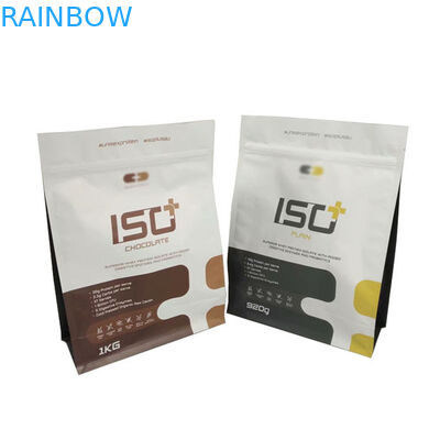 Flat Bottom Protein Powder Packaging Bags Square Shape Coffee Pouches