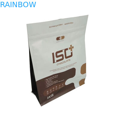 Flat Bottom Protein Powder Packaging Bags Square Shape Coffee Pouches