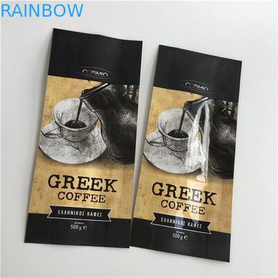 Customized Printing 250g Four Side Sealed Stand Up Coffee Pouches With Valve