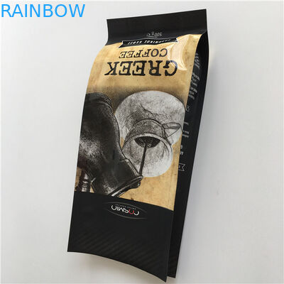 Customized Printing 250g Four Side Sealed Stand Up Coffee Pouches With Valve