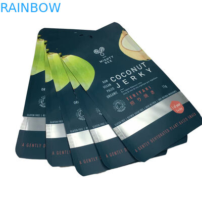 Flat Mylar Pouches Coconut Jerky Packaging Bags With Clear Window