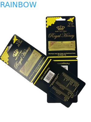 Wholesale Royal Honey Sachet Packaging Paper Card Luxury Honey Packaging with Hot Stamping