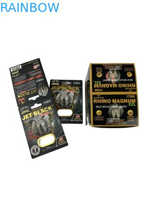 Hot Sale Custom Enhancement Pills Packaging Paper Card Rhino Tablet Pill Printed Paper Card with Blister