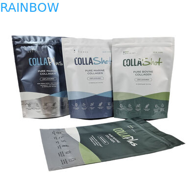 Custom Logo Stand up Mylar Bags with Spot UV Aluminum Foil Resealable Mylar Bags for Protein Powder