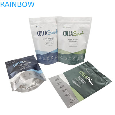 Customized logo plastic stand up aluminum foil coffee tea protein powder packaging pouch digital print smell proof bag