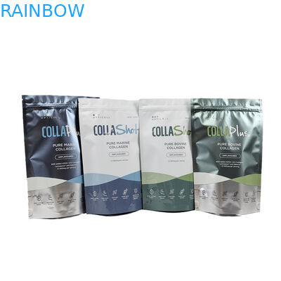 Customized logo plastic stand up aluminum foil coffee tea protein powder packaging pouch digital print smell proof bag