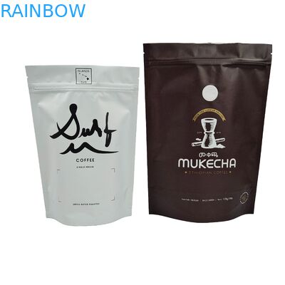 Aluminium Foil Printed Metallic Effect Stand Up Pouch Custom Design Plastic Food Grade Bags For Coffee