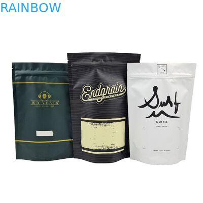 Aluminium Foil Printed Metallic Effect Stand Up Pouch Custom Design Plastic Food Grade Bags For Coffee