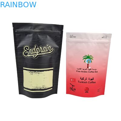 Moisture-Proof Customized Mylar Plastic Stand Up Pouch Matte Dried Coffee Bean Ziplock Packaging