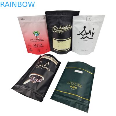 Moisture-Proof Custom Printed High Quality Coffee Bags With Valve Plastic Zpiier Stand Up Plastic Bag