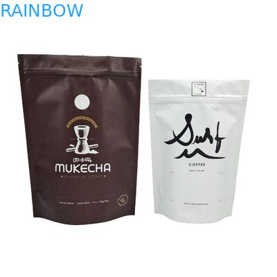 Customized Food Grade Colorful Bags Logo Printed Packaging Coffee Stand Up Zipper Bags With Valves