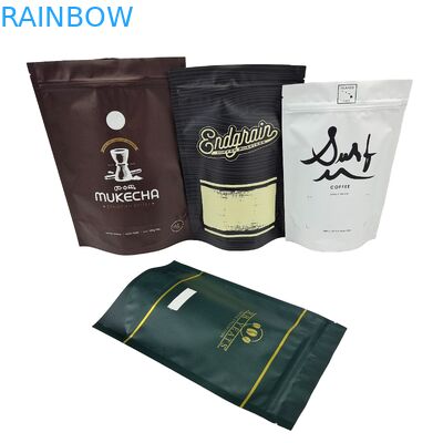Customized Food Grade Colorful Bags Logo Printed Packaging Coffee Stand Up Zipper Bags With Valves