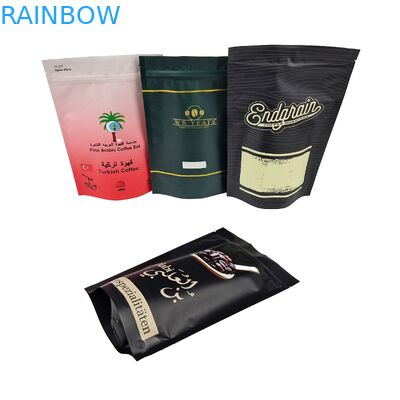 Customized Food Grade Colorful Bags Logo Printed Packaging Coffee Stand Up Zipper Bags With Valves